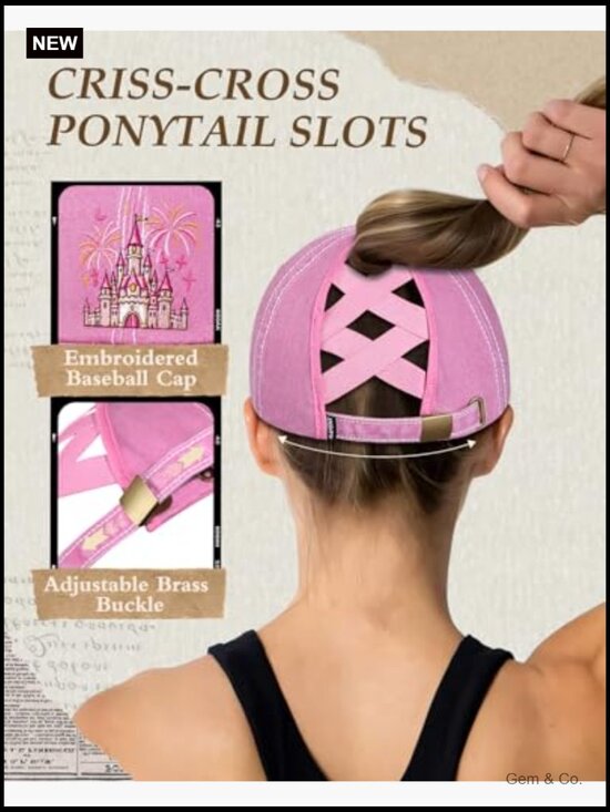 High Ponytail Baseball Cap with Criss Cross Strap Adjustable main image 5